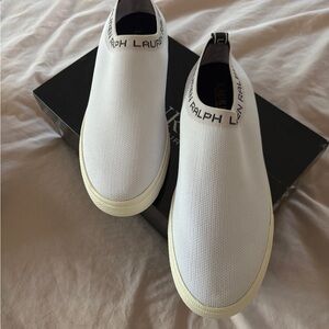 Ralph Lauren White Slip-On Sneakers for women